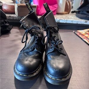 Dr. Martens 1460 Pascal Black Leather Combat Boots Size 8 L